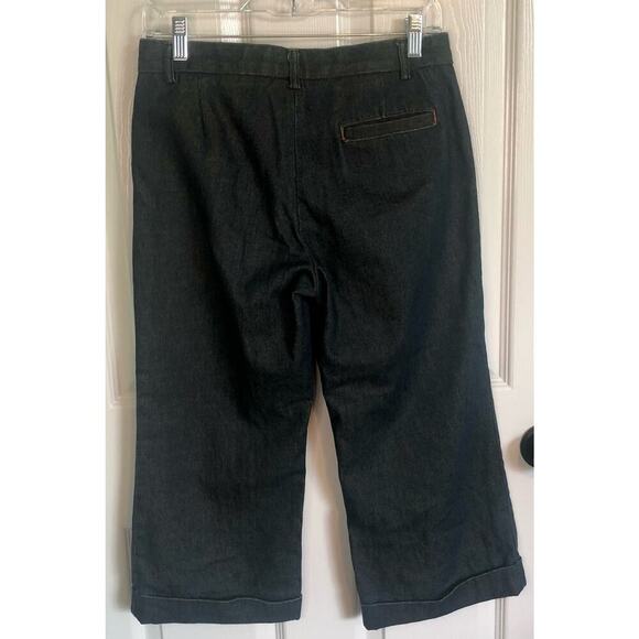 Gap Jeans Wide Leg Capri Jeans Slight Iridescence/ Yellow Undertone - Size 4 - Picture 6 of 7